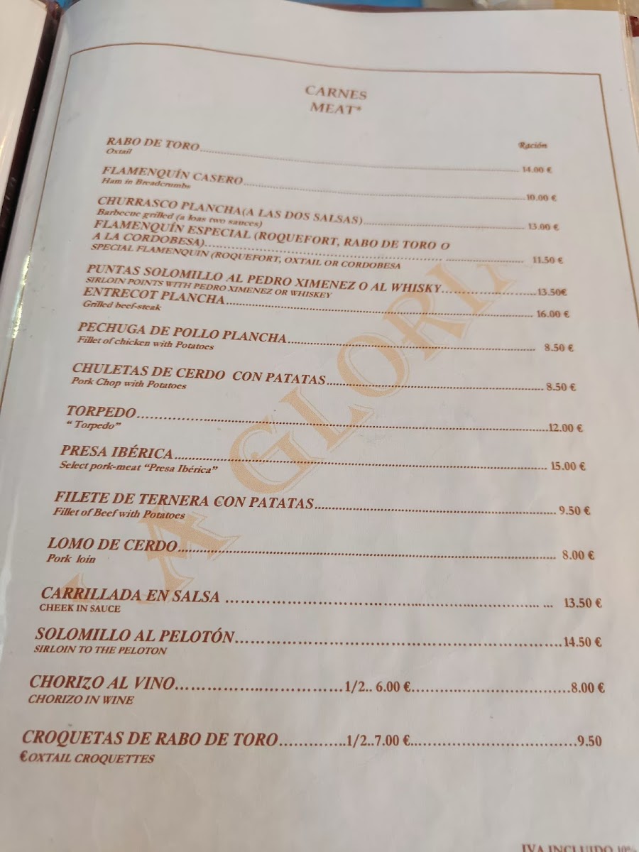 La Gloria Photo Menu 9