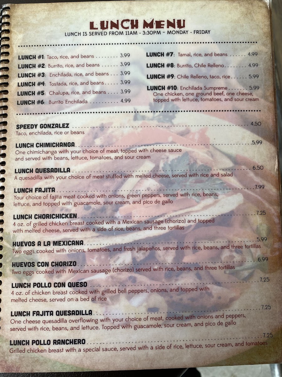 Moctezumas Taqueria Photo Menu 1