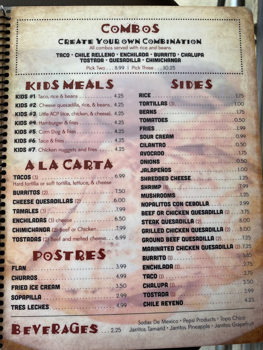 Moctezumas Taqueria Photo Menu 2