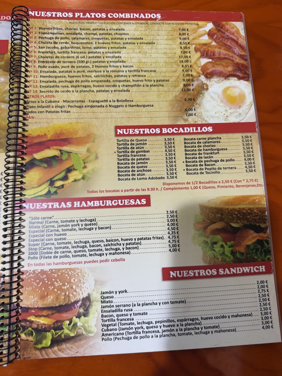 Bar STOP Photo Menu 1