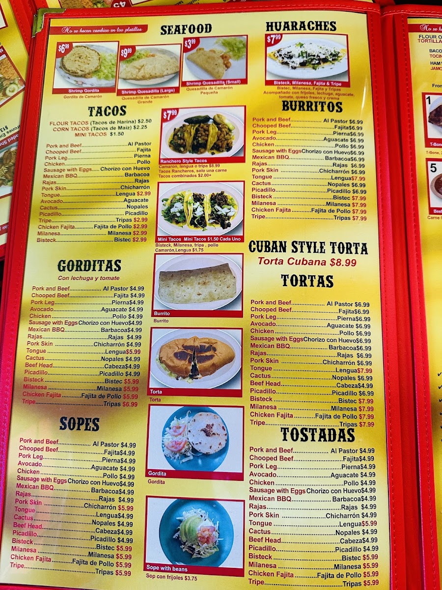 Taqueria & Restaurant El Sol De Mexico Photo Menu 7