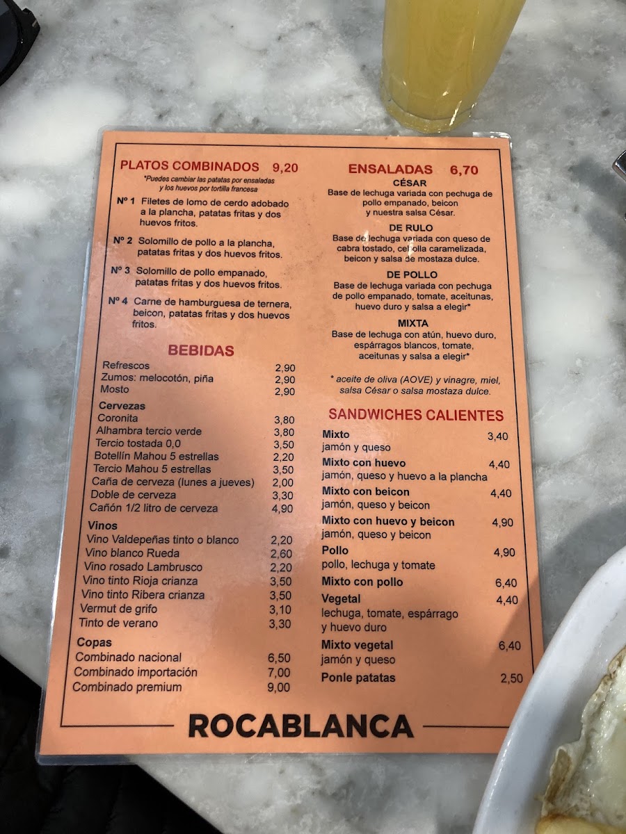 Cafetería Rocablanca Photo Menu 3