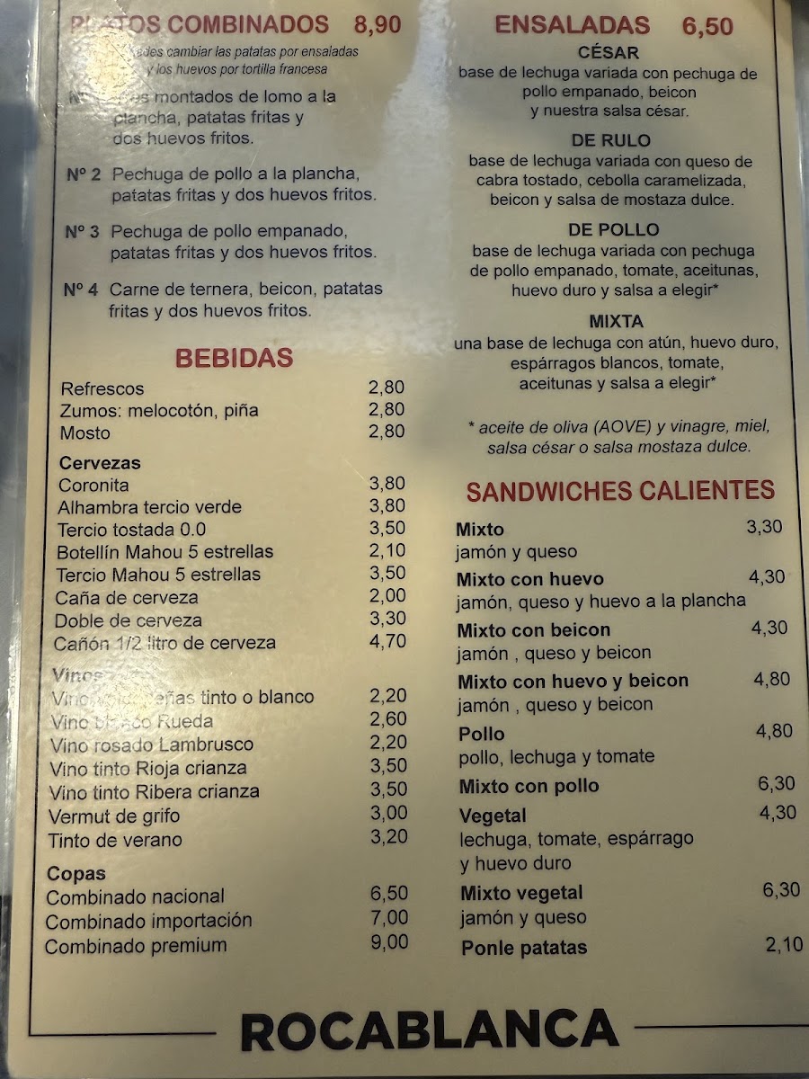 Cafetería Rocablanca Photo Menu 4