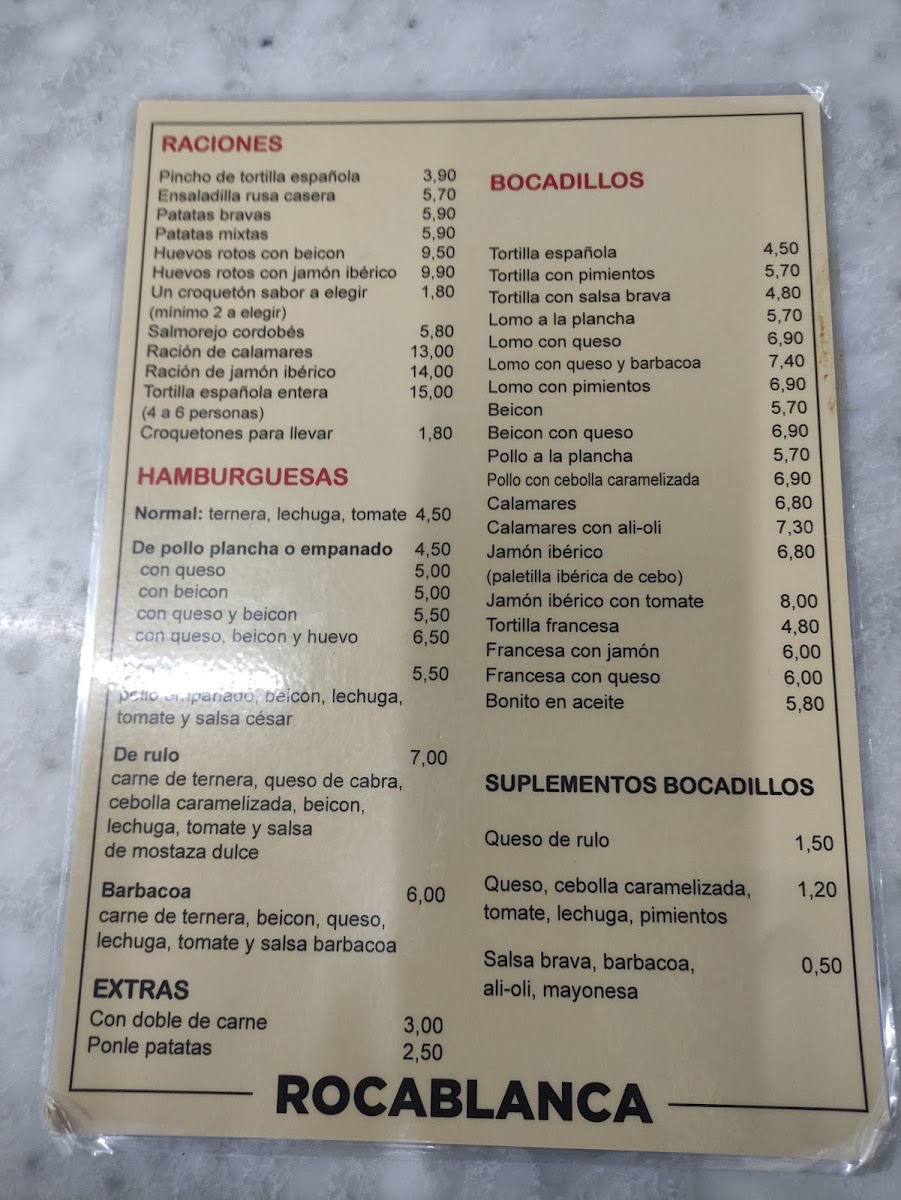 Cafetería Rocablanca Photo Menu 7