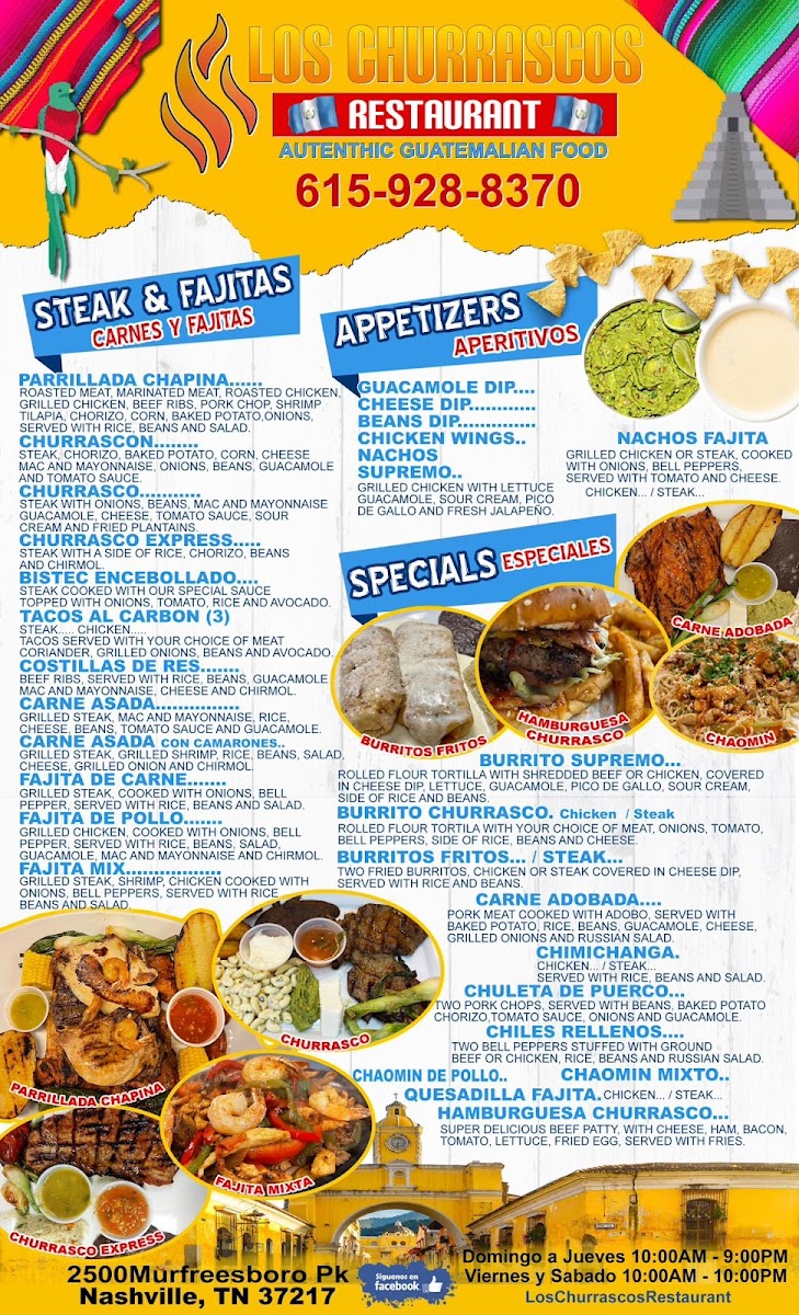 Los Churrascos Restaurant Photo Menu 2