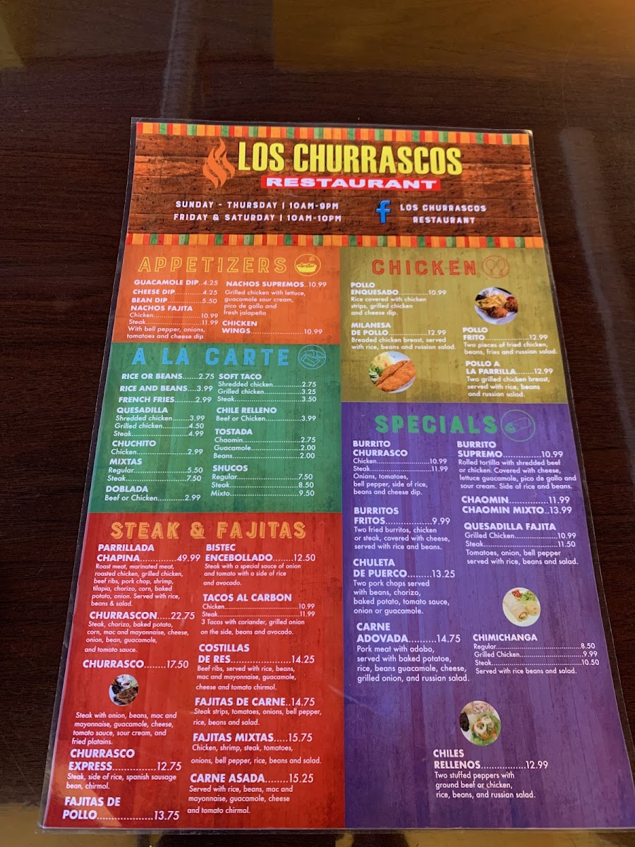 Los Churrascos Restaurant Photo Menu 5