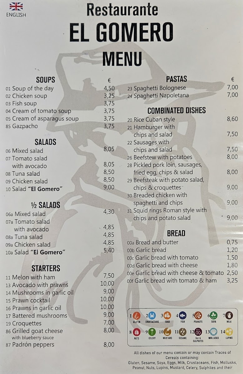 El Gomero Photo Menu 1