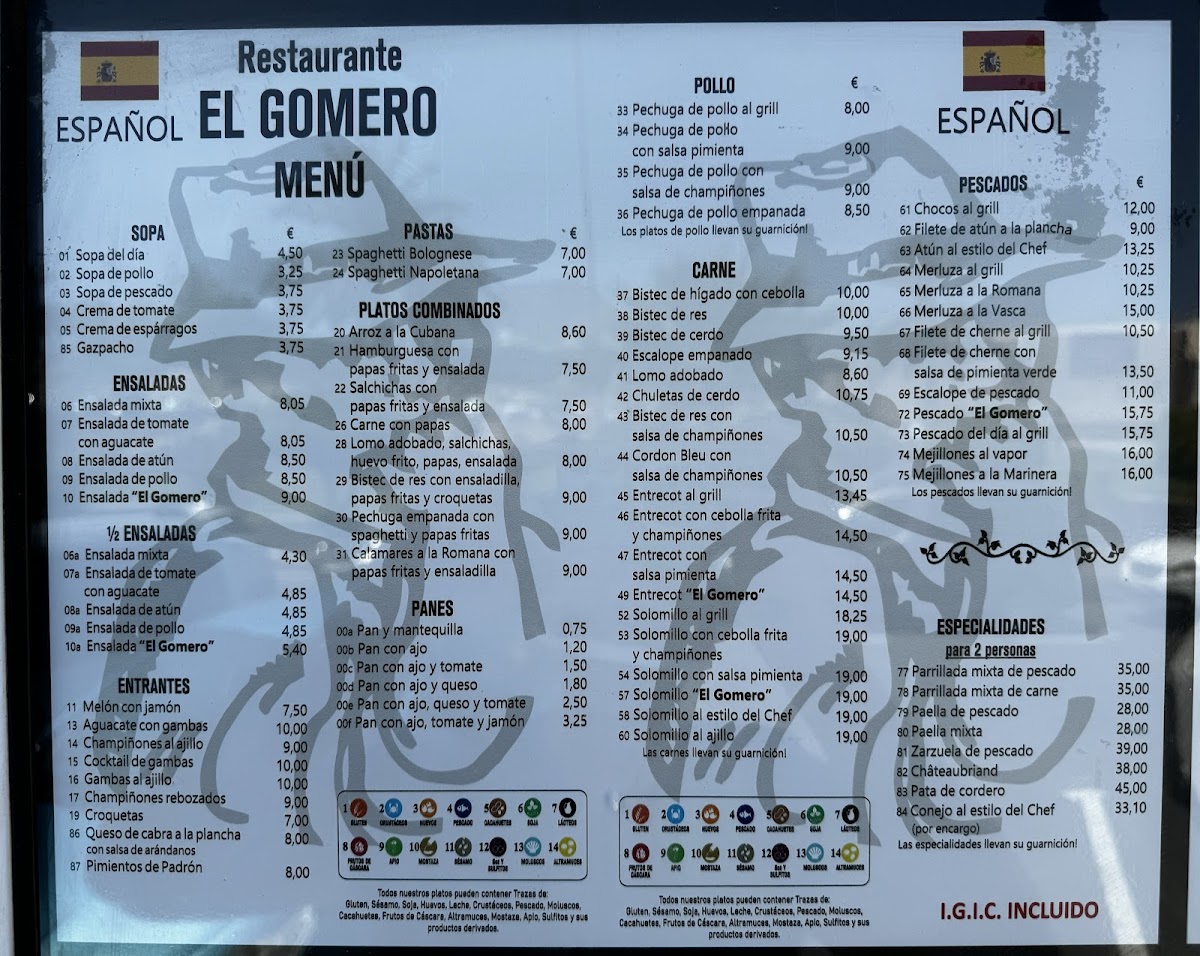 El Gomero Photo Menu 8