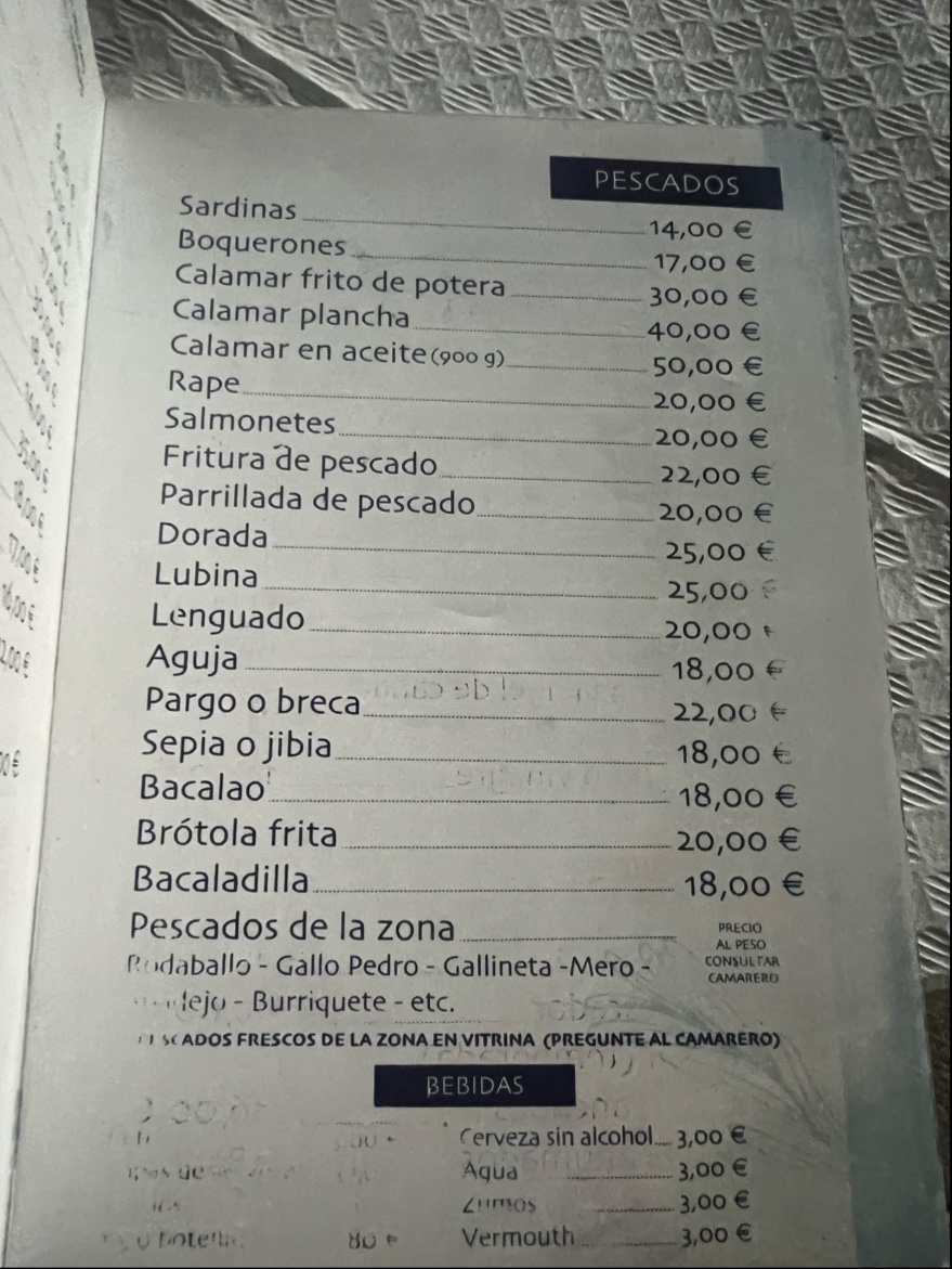 Mesón El Pescador Photo Menu 1