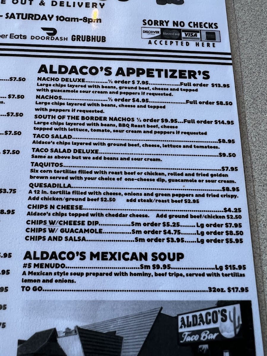 Aldaco's Taco Bar Photo Menu 4