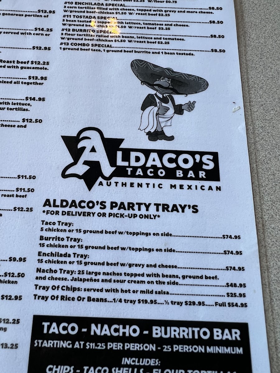 Aldaco's Taco Bar Photo Menu 7