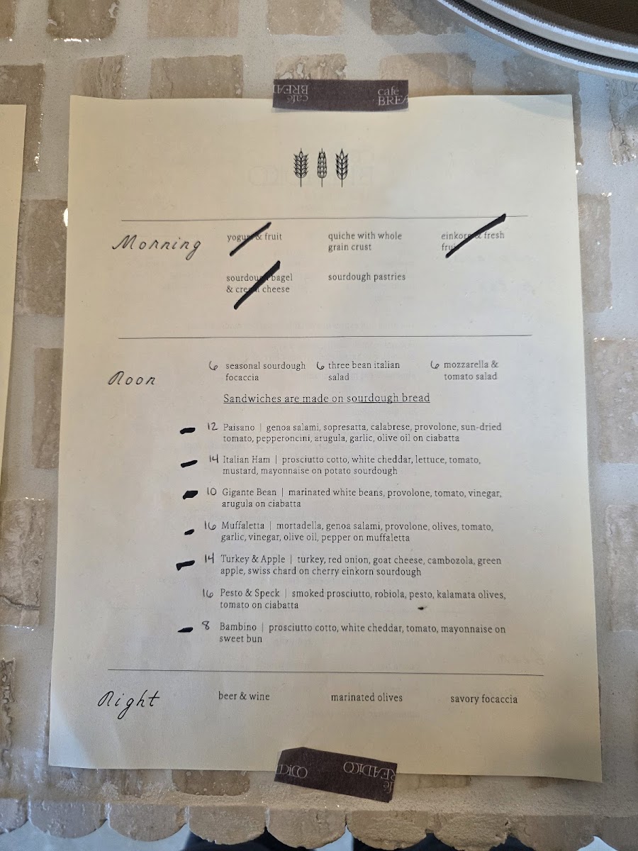 Cafe Breadico Photo Menu 2