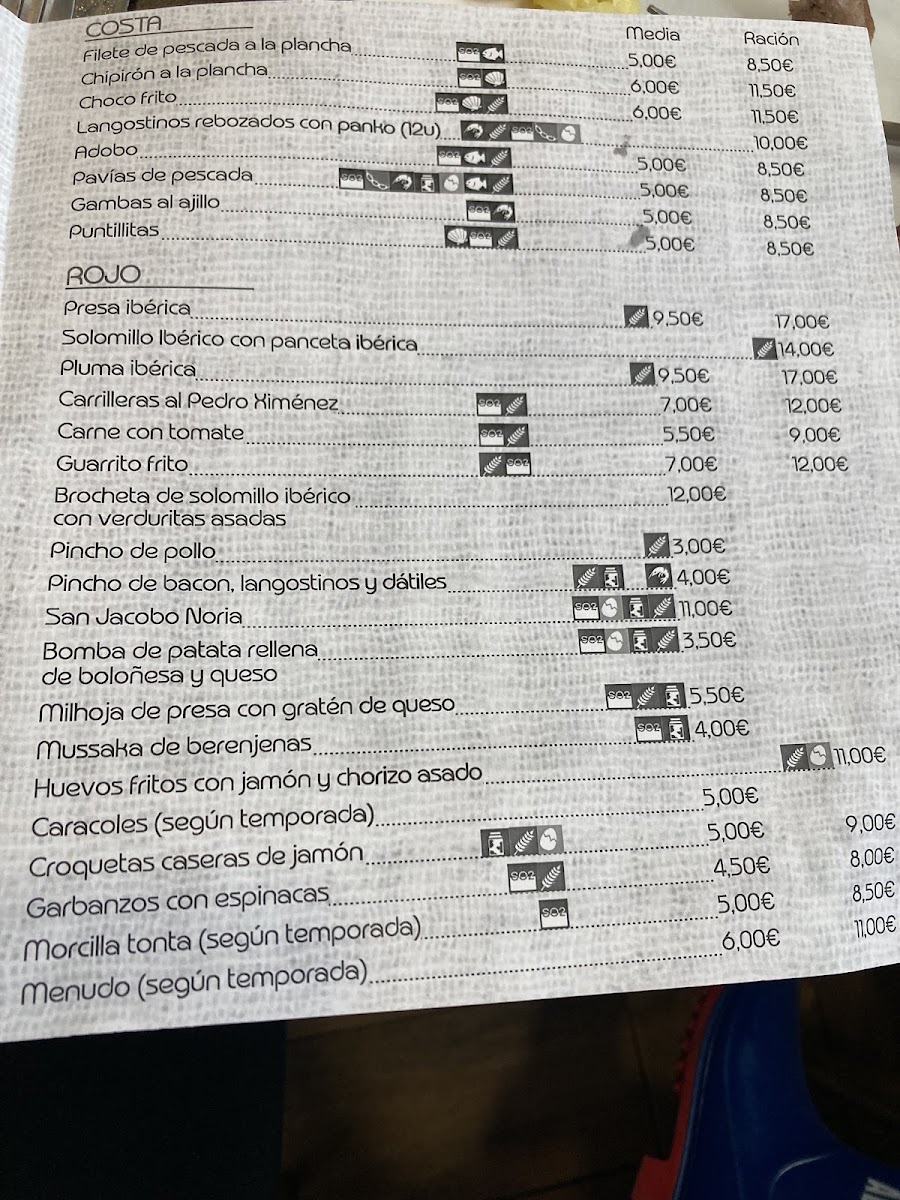 Noria Tapas Photo Menu 1