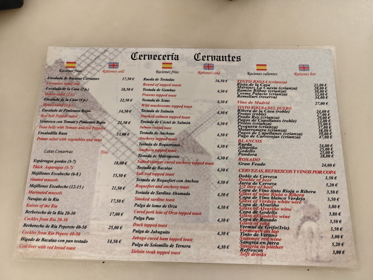 Cervantes Cervecería Photo Menu 2