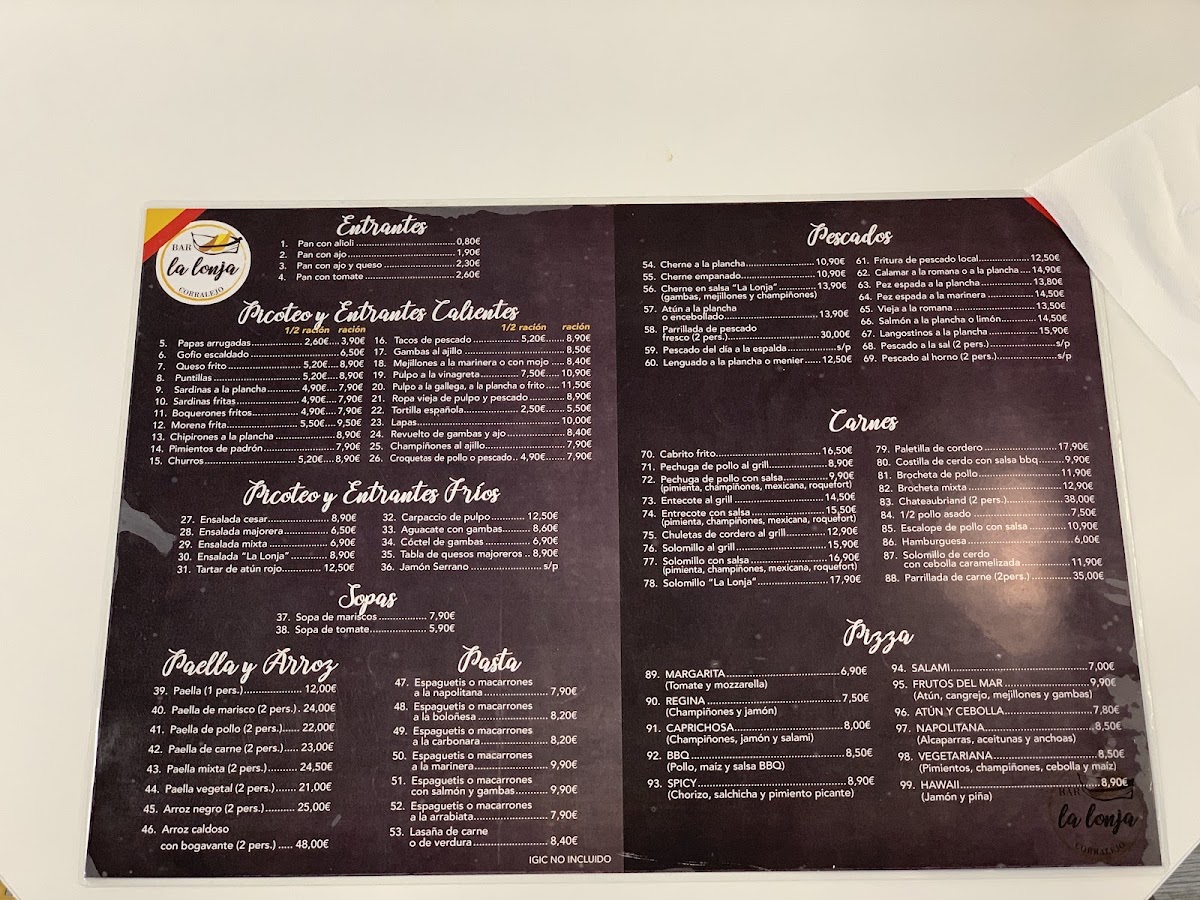 Bar La Lonja Photo Menu 2