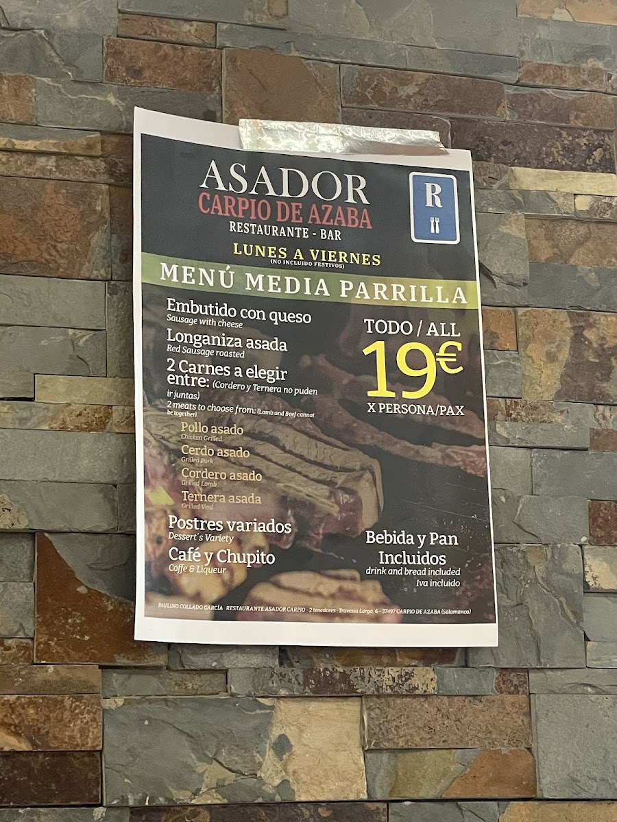 Asador Carpio de Azaba Photo Menu 3