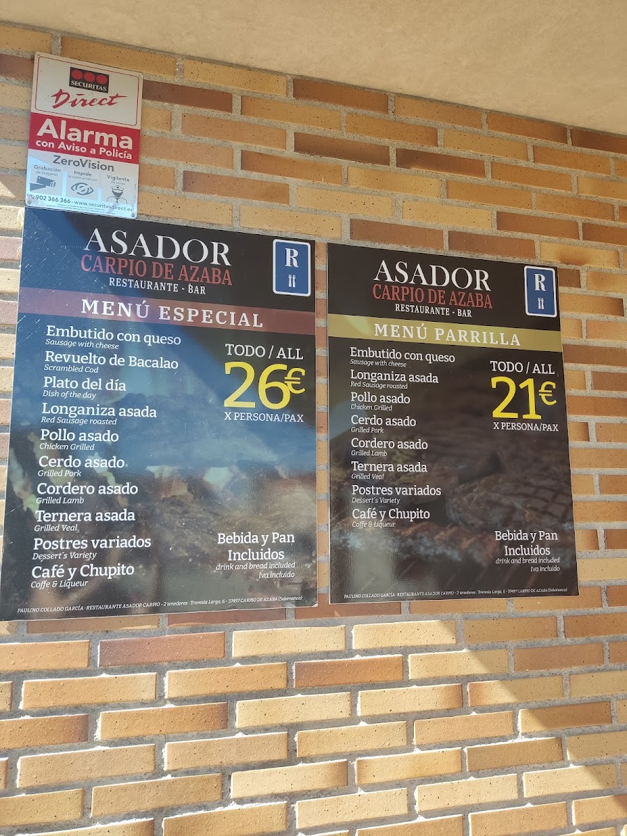 Asador Carpio de Azaba Photo Menu 5
