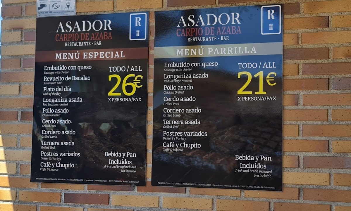 Asador Carpio de Azaba Photo Menu 9