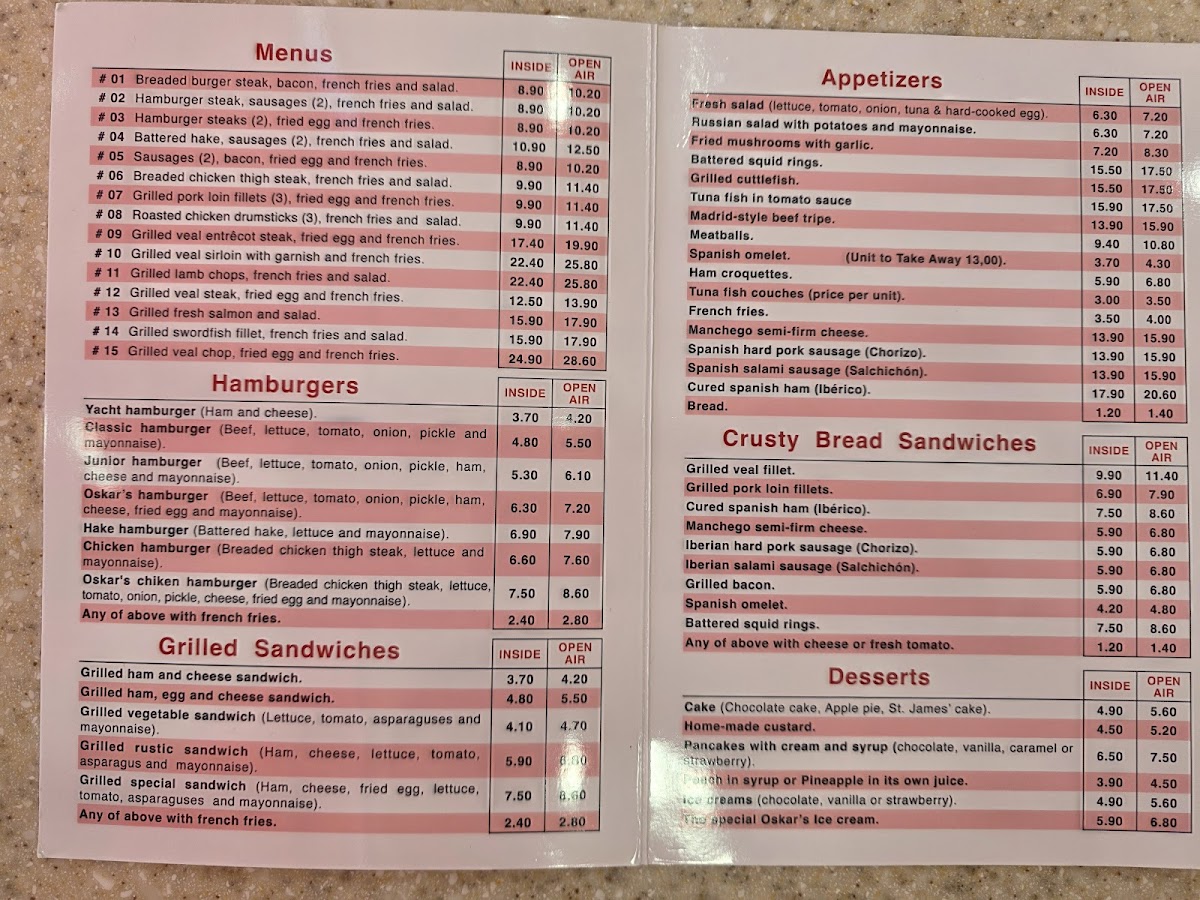 Cafetería Óskar Photo Menu 2