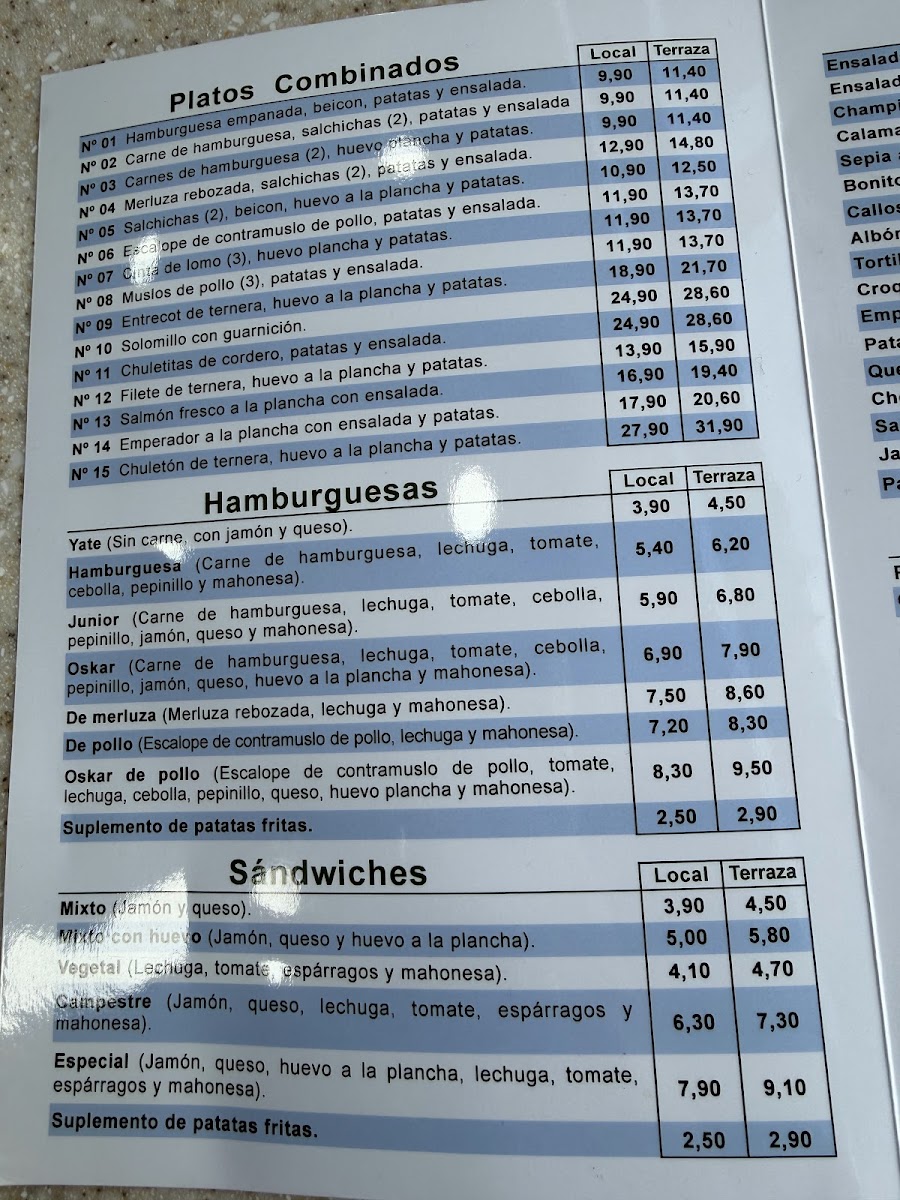 Cafetería Óskar Photo Menu 9