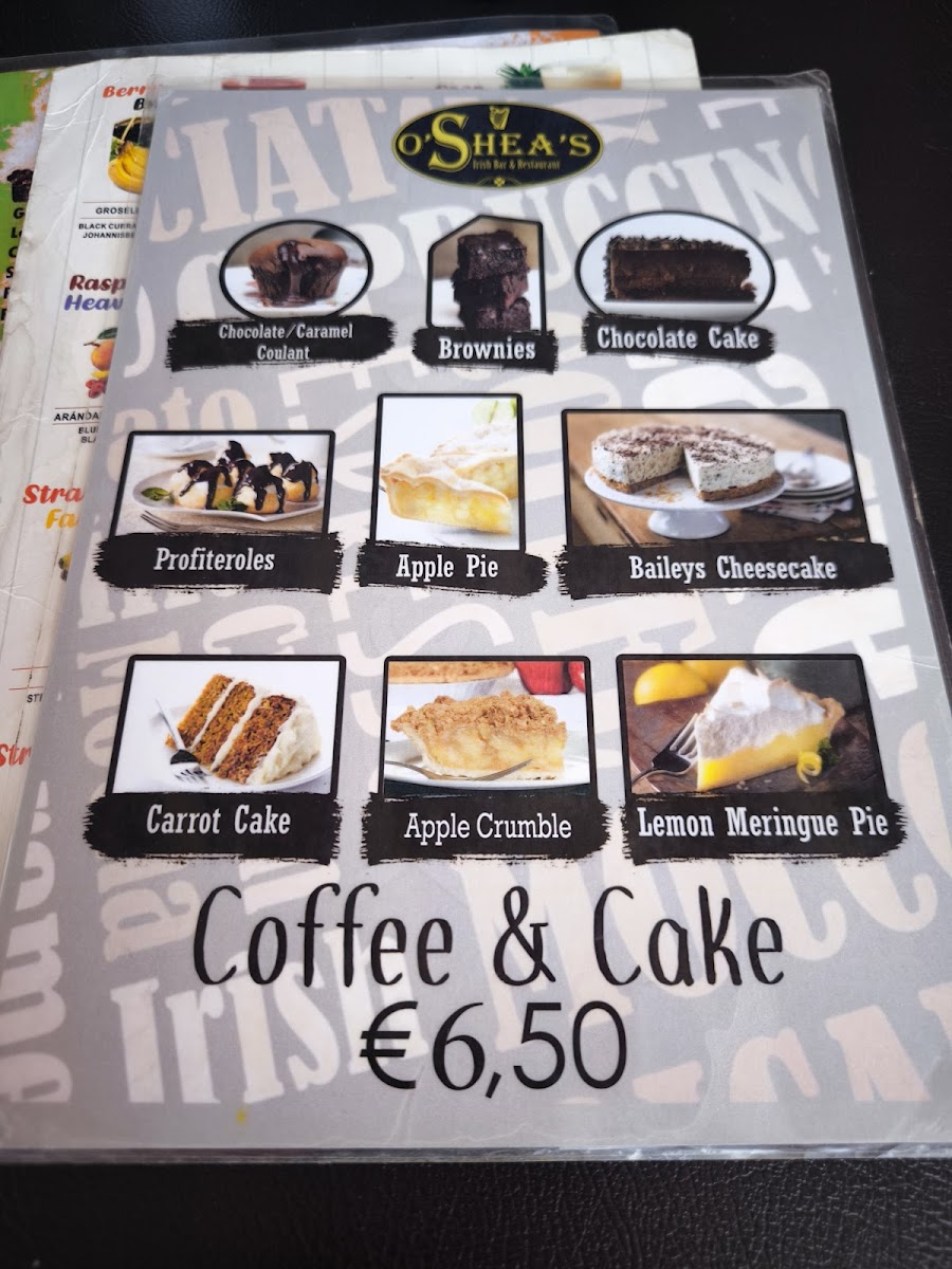O´Sheas Irish Restaurant Photo Menu 6