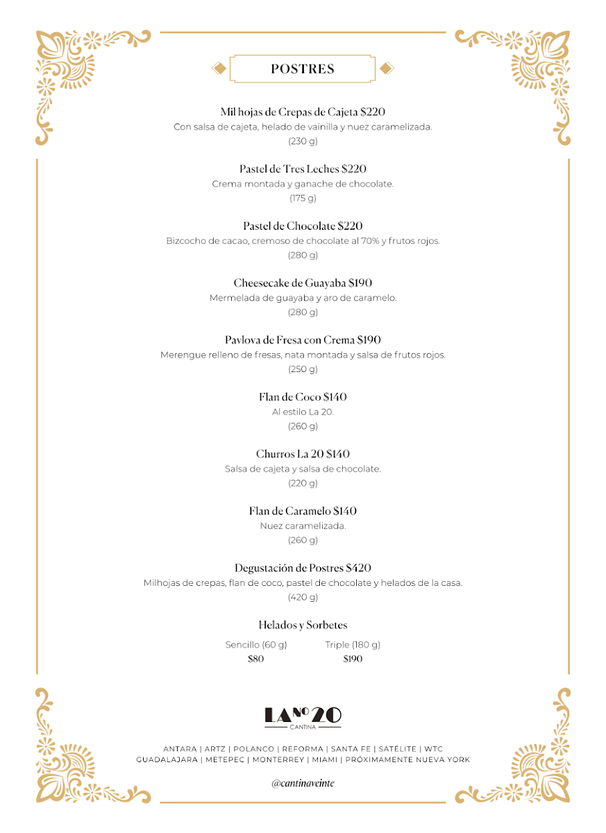 Cantina La 20 | WTC Photo Menu 1