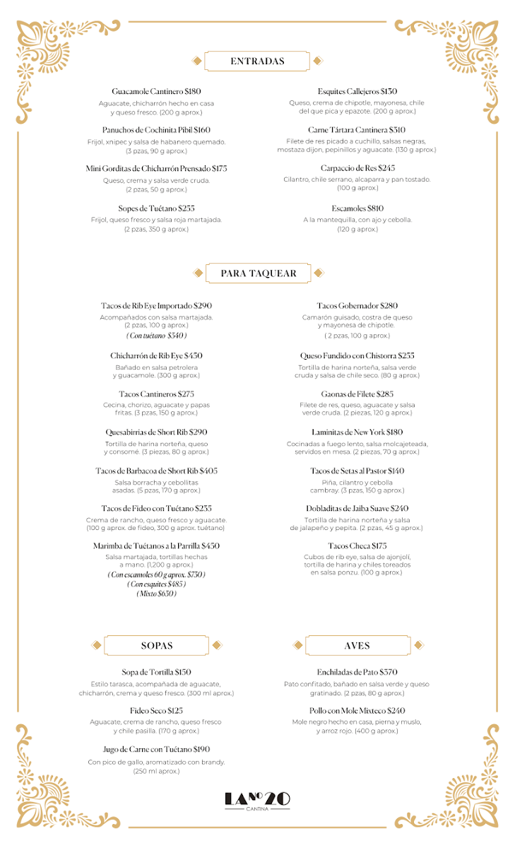Cantina La 20 | WTC Photo Menu 2