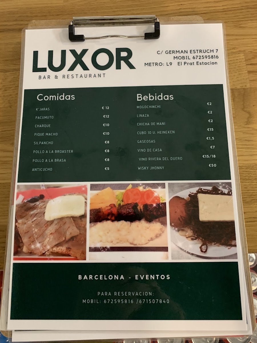 Bar Restaurant LUXOR Photo Menu 2