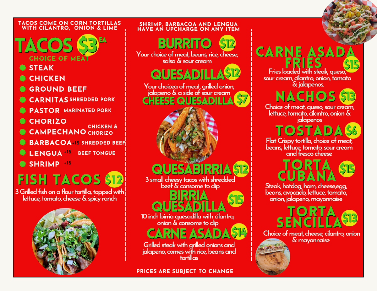El Guero Tacos Punta Gorda Photo Menu 1