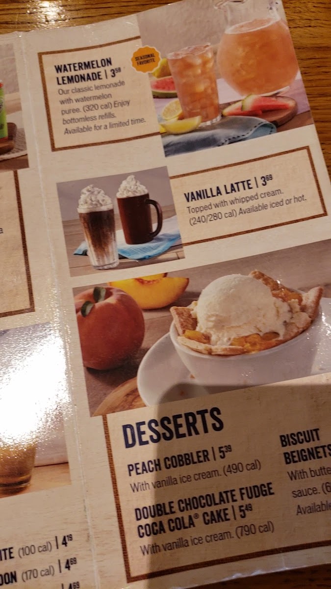 Cracker Barrel Old Country Store Photo Menu 2