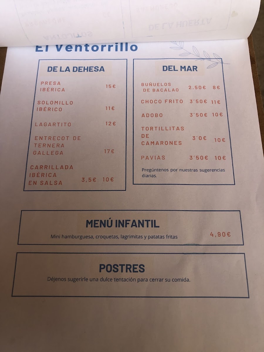 Bar El Ventorrillo Photo Menu 2