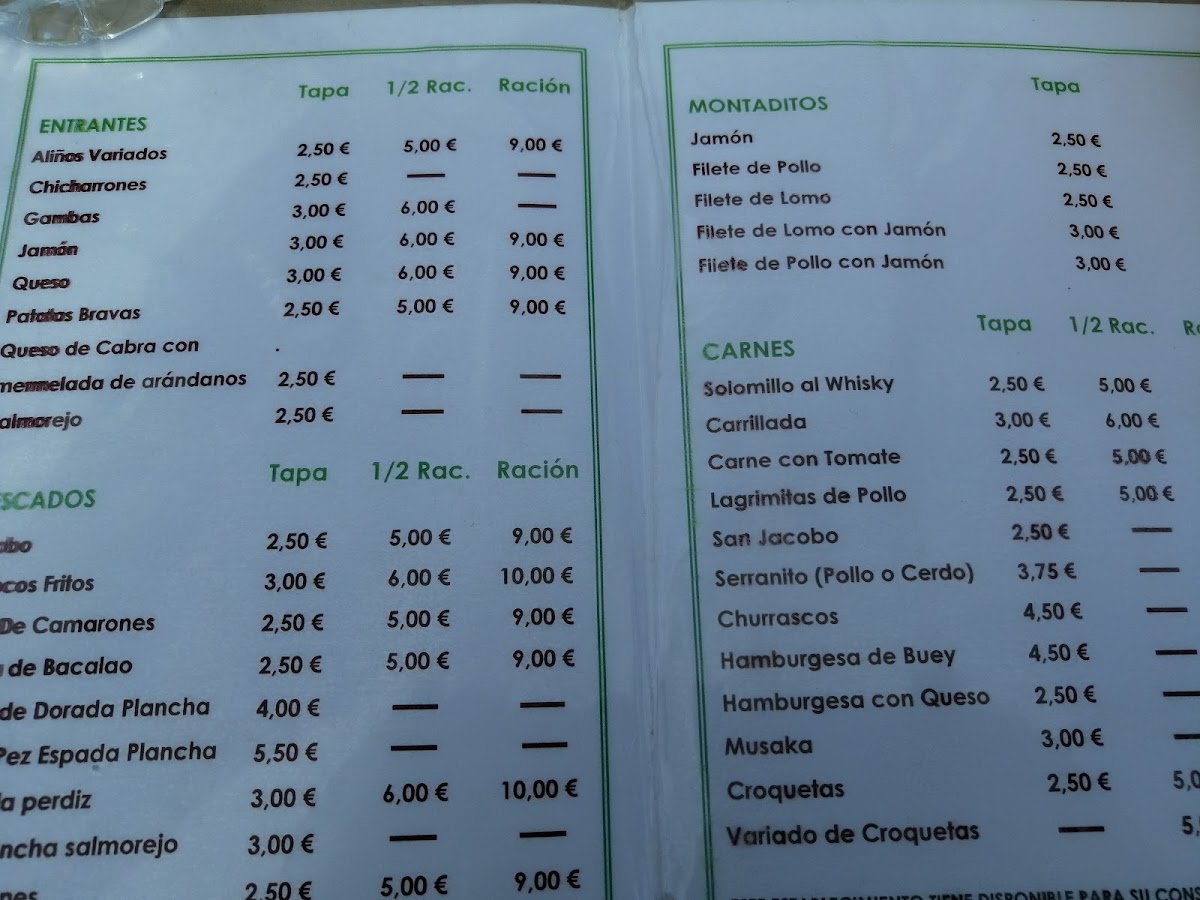 Bar El Ventorrillo Photo Menu 5