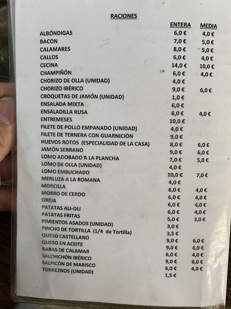 Cafetería Adanero Photo Menu 1