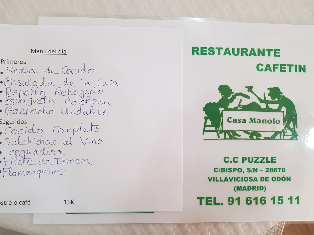 CAFETIN CASAMANOLO VILLAVICIOSA DE ODON Photo Menu 2