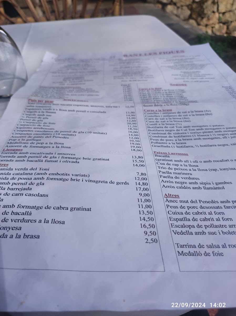 Restaurant Hostal Les Piques Photo Menu 10