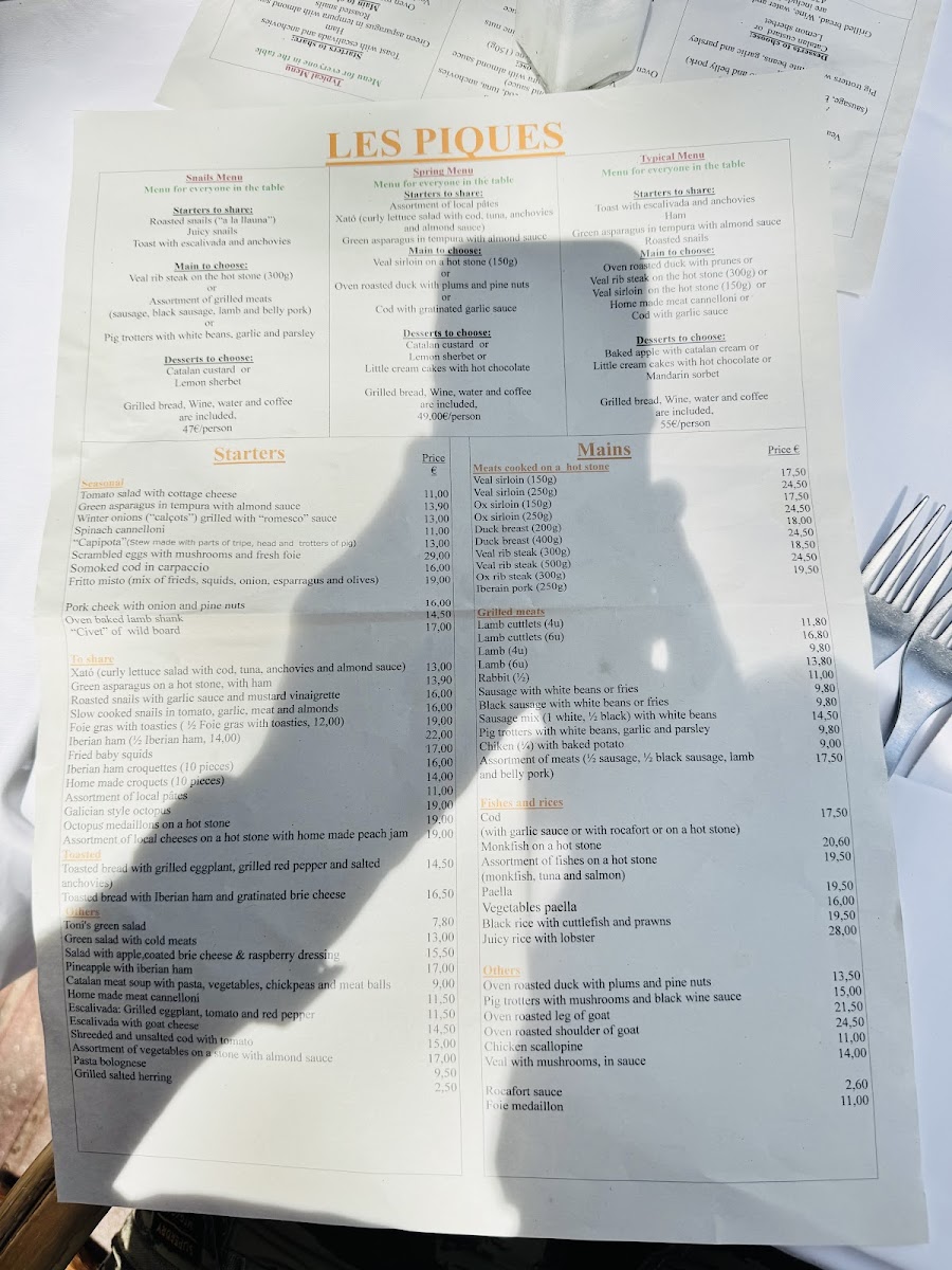 Restaurant Hostal Les Piques Photo Menu 6