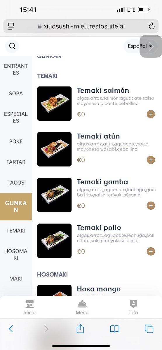 Xiud restaurante buffet la carta Photo Menu 10