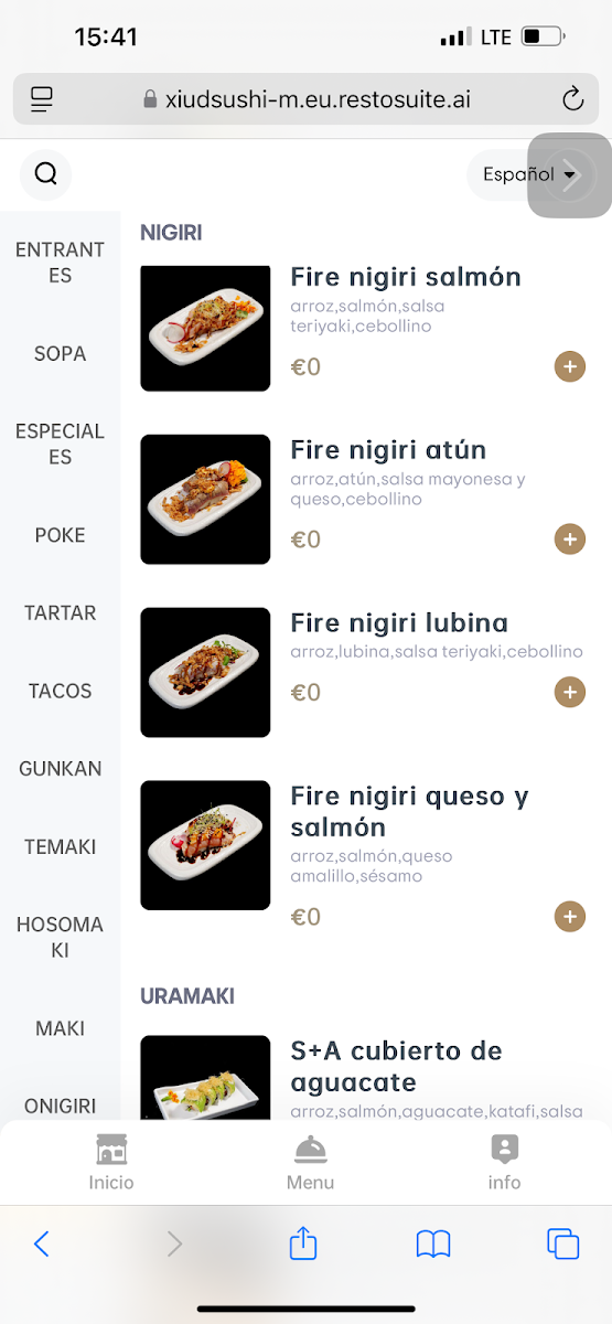 Xiud restaurante buffet la carta Photo Menu 6