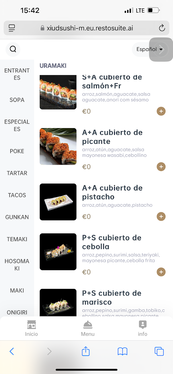 Xiud restaurante buffet la carta Photo Menu 9