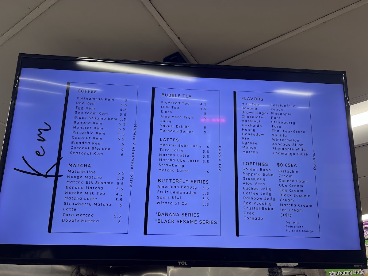 Kem Coffee and Boba Photo Menu 3